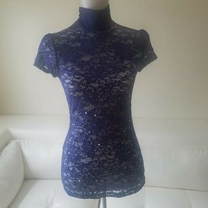 Express lace top with open back